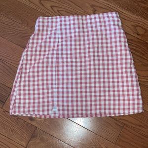 Pink checkered skirt